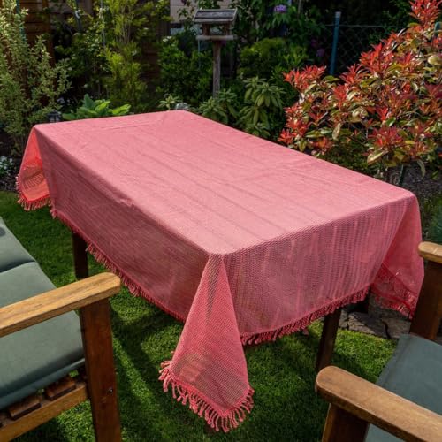 laro Gartentischdecke Wetterfest rutschfest Eckig, Muster:Rot, Größe:110x140 Classic