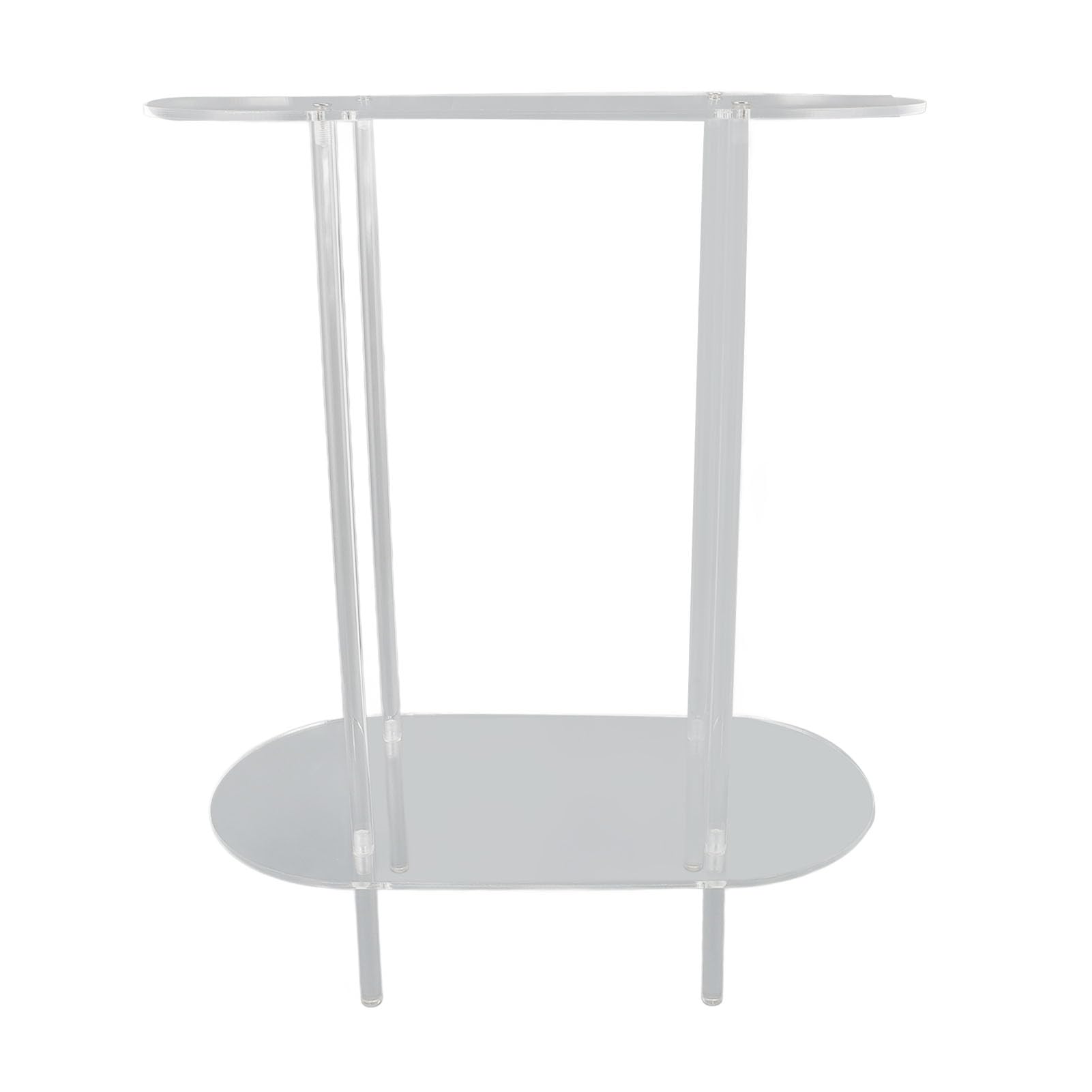 Meuble d'appoint en acrylique transparent 2 niveaux : petite table de chevet 50cm