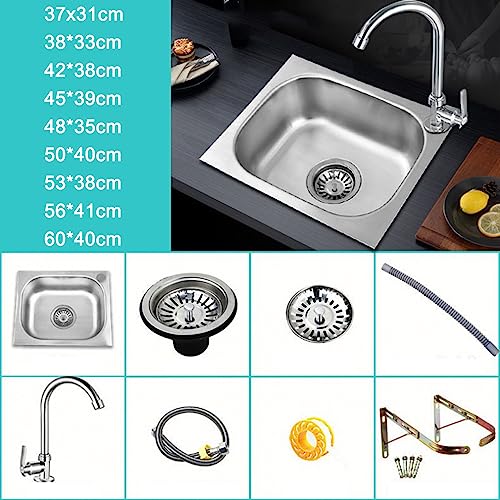 Évier de cuisine portable 45x39 cm lavabo simple intérieur extérieur - 3