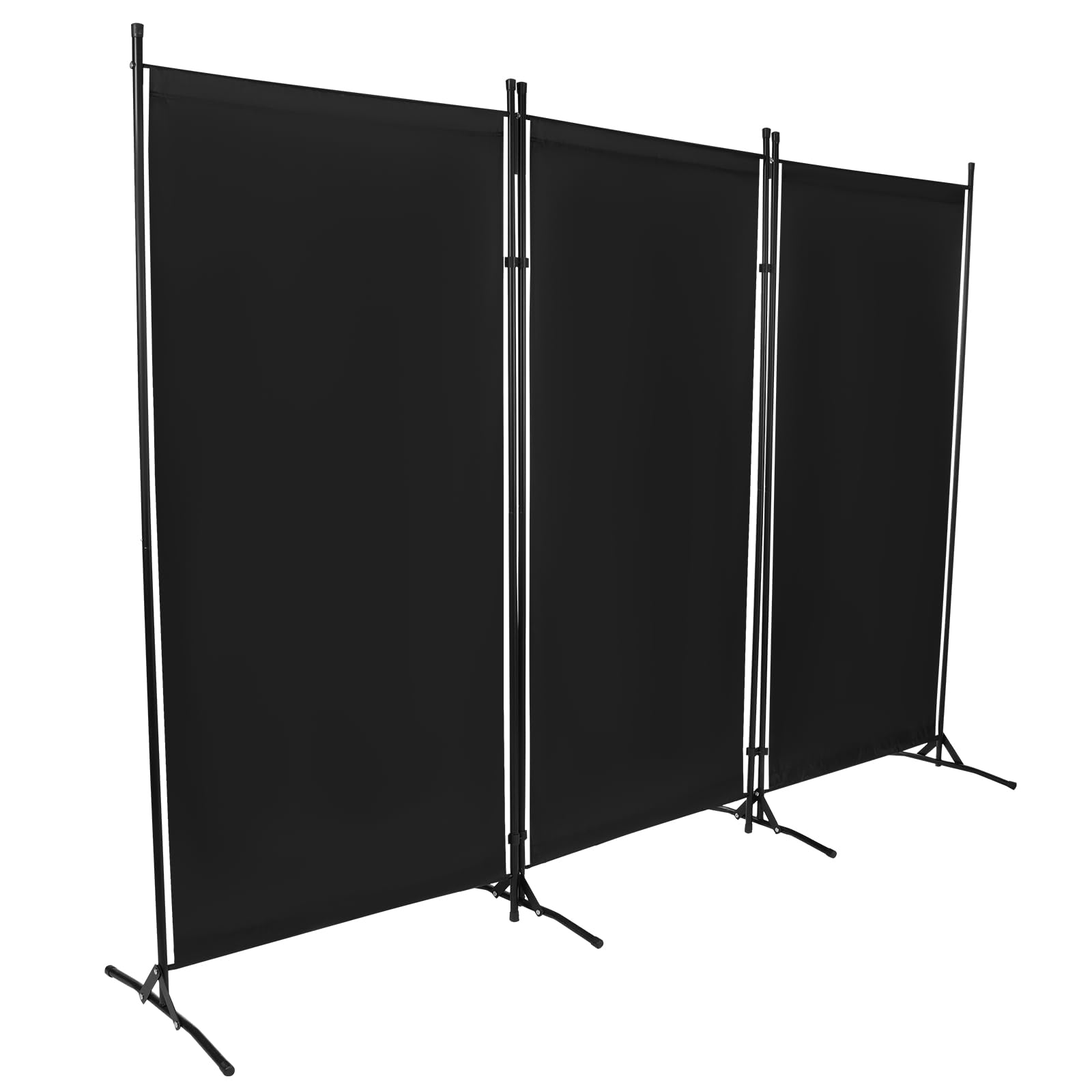 Separador plegable para habitaciones, protección visual móvil, independiente, 3 piezas, 260 x 180 cm, biombo para exteriores, resistente a la intemperie para balcón, jardín, terraza, salón, gris