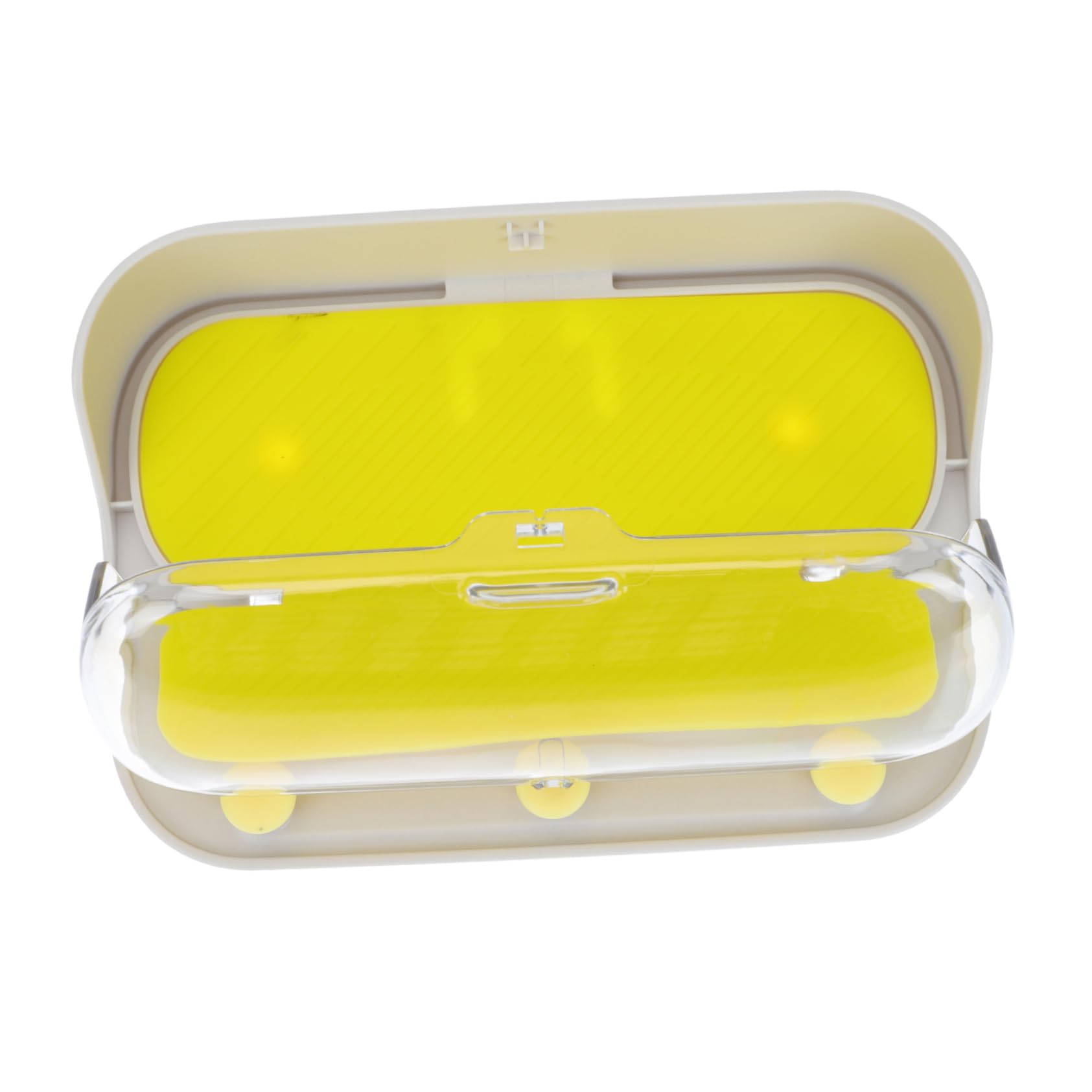 Cabilock 1pc Transparent Glasses Jewelry Storage Box Wall Mounted No Punching Required Protective Holder for Eyewear Rings and Watches Home Use Storage Lemon