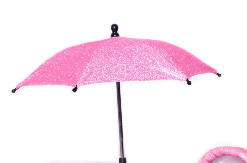 Roma Dolls Pram Parasol, Universal Pram Compatibility, Adjustable Clamp, Stylish & Durable Dolls Umbrella
