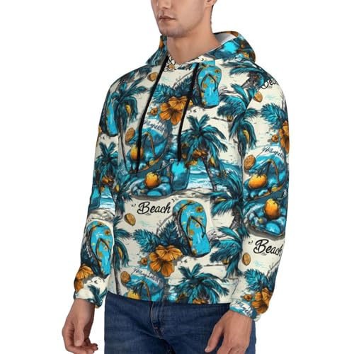 Hoodies For Men - Hawaii Beach Blue Print Long Sleeve Casual Men'S Hoodies & Sweatshirts Pullover With Pocket3