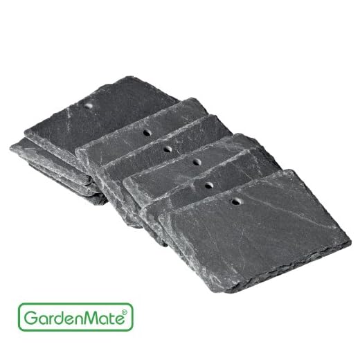 GardenMate® 10er Set Schilder aus Schiefer 10x7cm - Stil naturell