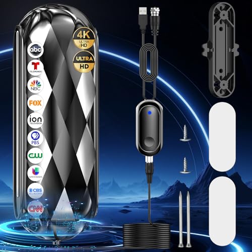 2900+ Miles Long Range TV Antenna,Digital Antenna Smart Tv Indoor Outdoor with Strongest Amplifier Signal Booster, HDTV Antennas For Local Channel No Cable Bills-Support 8K 4K 1080p Old TVs-38ft Cable