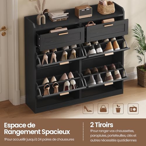 Meuble à chaussures 4 tiroirs 24 paires KIMENICH