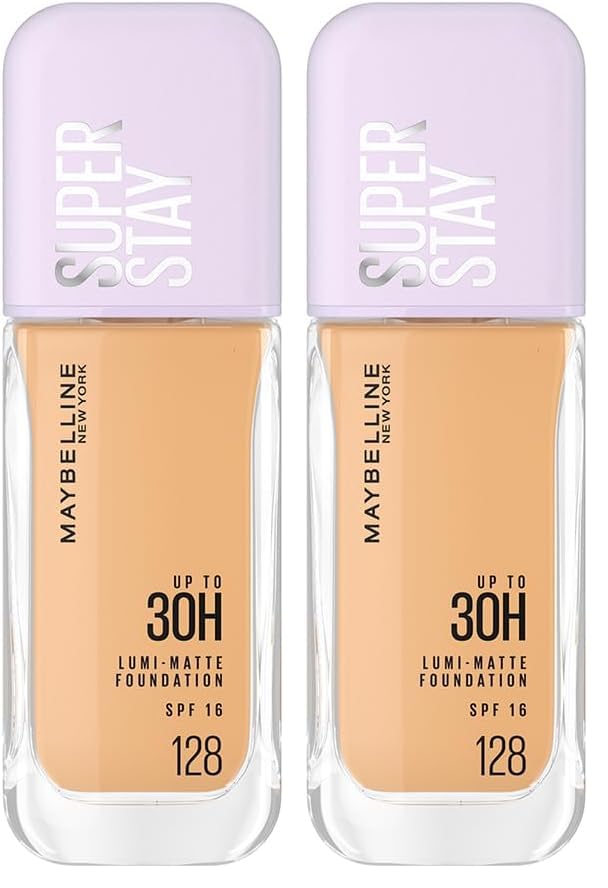 Image of Maybelline New York Super Stay Lumi Matte Liquid Foundation, 128 (Pack of 2)