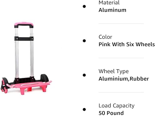 Miniatura 7 de Mochila Hand Truck YUB Carrito con ruedas Carrito de mano de aleación de aluminio plegable Carro para mochila escolar