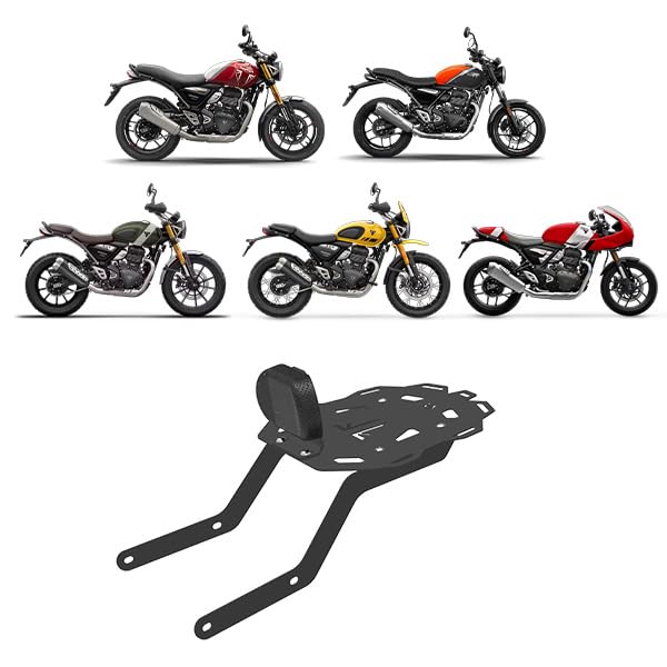 Luggage Carrier Rack with Backrest | Top Rack with Backrest Compatible with Triumph Speed 400 |Speed T4 | Scrambler 400X | Scrambler 400XC | Thruxton (Black) (Pack of 1) (Tour)-picture-32