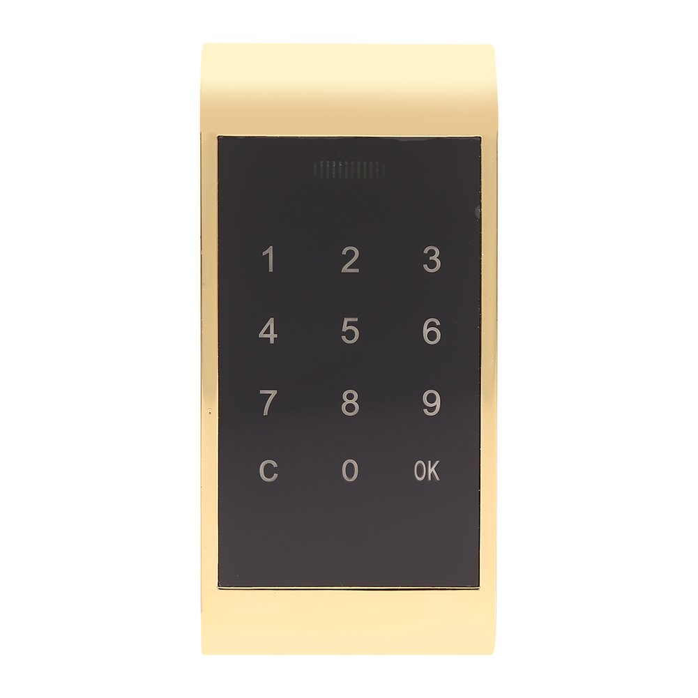 Touch Keypad Password Key Access Lock, Digital Electronic Security Cabinet Coded Locker Lock Key Free Touchscreen(Gold)