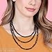 RIAH FASHION Hand Beads Endless Long Statement Necklace - Handmade Versatile Beaded Strand Multi Layer Infinity Wrap 60