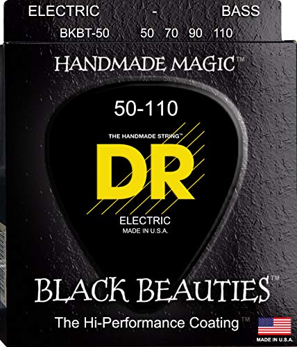 DR Strings Bass Strings, Black Beauties - Extra-Life, Black, Coated, Tapered, 0-110