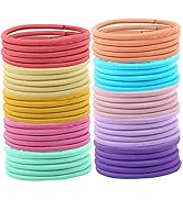 Zifengcer 50Pcs Toddler Hair Ties Elastic Plain Hair Bands Baby Hair Ties Thin Hair Ponytail Hold...