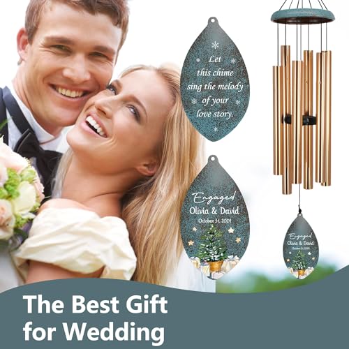 Image of ASTARIN Engagement Gifts Wind Chime, Personalized Names & Date Wind Chimes Gifts for Couple 2026, Wedding Gift for Newlywed Bride Groom Husband Wife, Gift Valentine's Day
