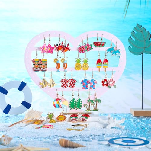 36 Pair Summer Earrings for Women Tropical Earrings Hawaiian Earrings for Palm Tree Drop Earrings Studs for Luau Party(Novel)3