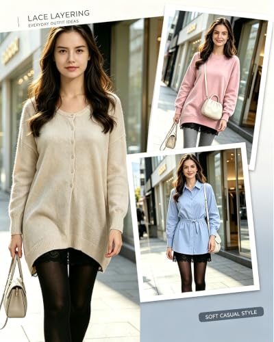 Image of Vanrose Jan Womens Lace Shirt Extender See Through Lace Underskirts Layering Half Slip Clothing Accessories