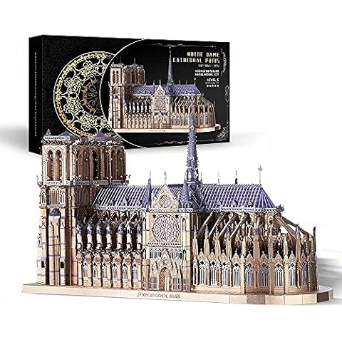 Piececool 3D Metal Puzzle for Adults, Notre Dame De Paris Cathedral Metal Model Kit Cover