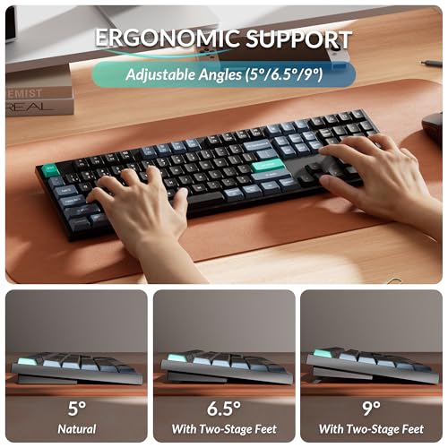 Image of Keychron B36 2.4 GHz Wireless Bluetooth Keyboard Silent Typing 100% Full-Size Layout Launcher Support with Numeric Keypad Ergonomic Angle Compatible for Mac Windows Linux