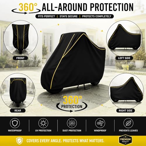 Image of SafeCovers Bike Body Cover for Apache RTR160 Cover for Rain & Dust | Water Resistant, Dustproof, UV Protection, Scratchproof | Heavy Duty Outdoor Motorcycle Cover with Elastic & Windproof Design