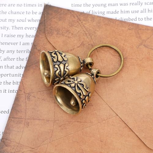 Xthrotsenk 2 Stück kleine Katzen Hundeglocken Messingglockenfür Katzen und Hunde Haustier Tracker Vintage Messing Hängende Glocken Messinghalsband-Anhänger Gartenverzierungen für Heimtürdekoration