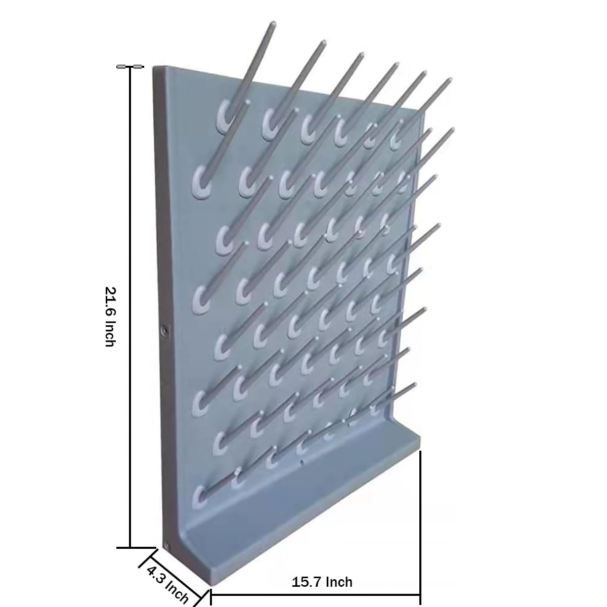 Estantes de secado de laboratorio Pegboard Equipo de limpieza de cristalería de laboratorio de montaje en pared (52 grises)