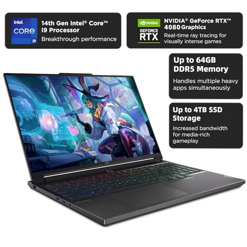 Legion Pro 7i 2024 Modello Gaming Laptop 16 Pollici WQXGA 240 Hz, Intel 24 Core i9-14900HX, RTX 4080, 64 GB DDR5, 4 TB SSD, RGB Tastiera retroilluminata, Windows 11 Pro & Lifetime - Notebook - Immagine 1