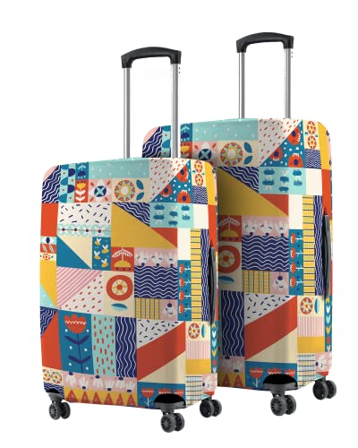 Image of Nasher Miles Polyester Protective Luggage Cover Set of 2 (Small-Medium) - Flower Design