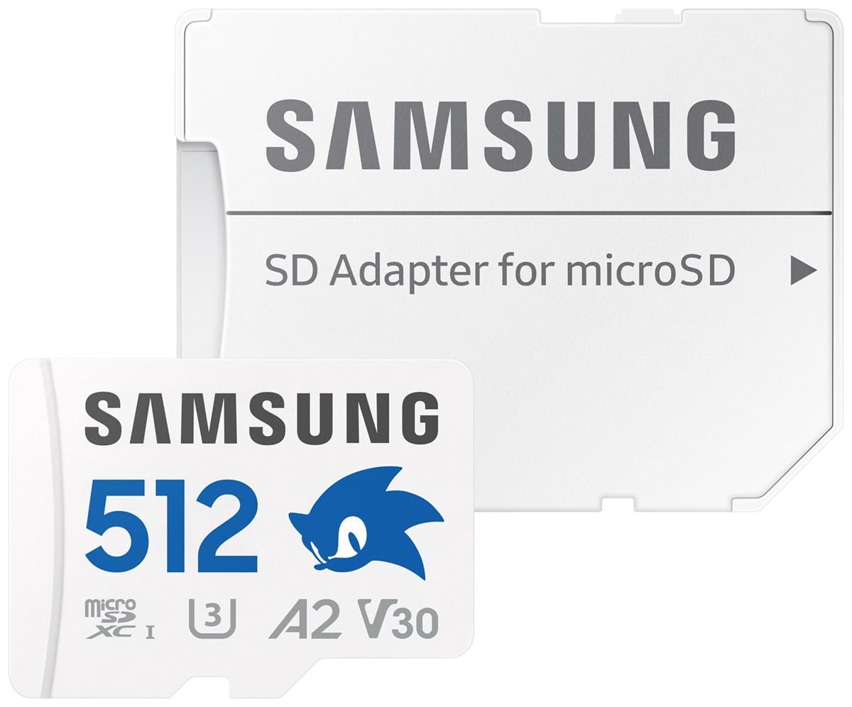 Samsung Memory MB-MD512SA Sonic PRO Plus MicroSD Card for Gaming Console, Action Cam and Drones, 512GB, UHS-I U3, Up to 180MB/s