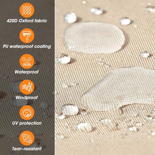 Voile d'ombrage 2x2.5m rectangulaire imperméable blanc cassé protection UV extérieur