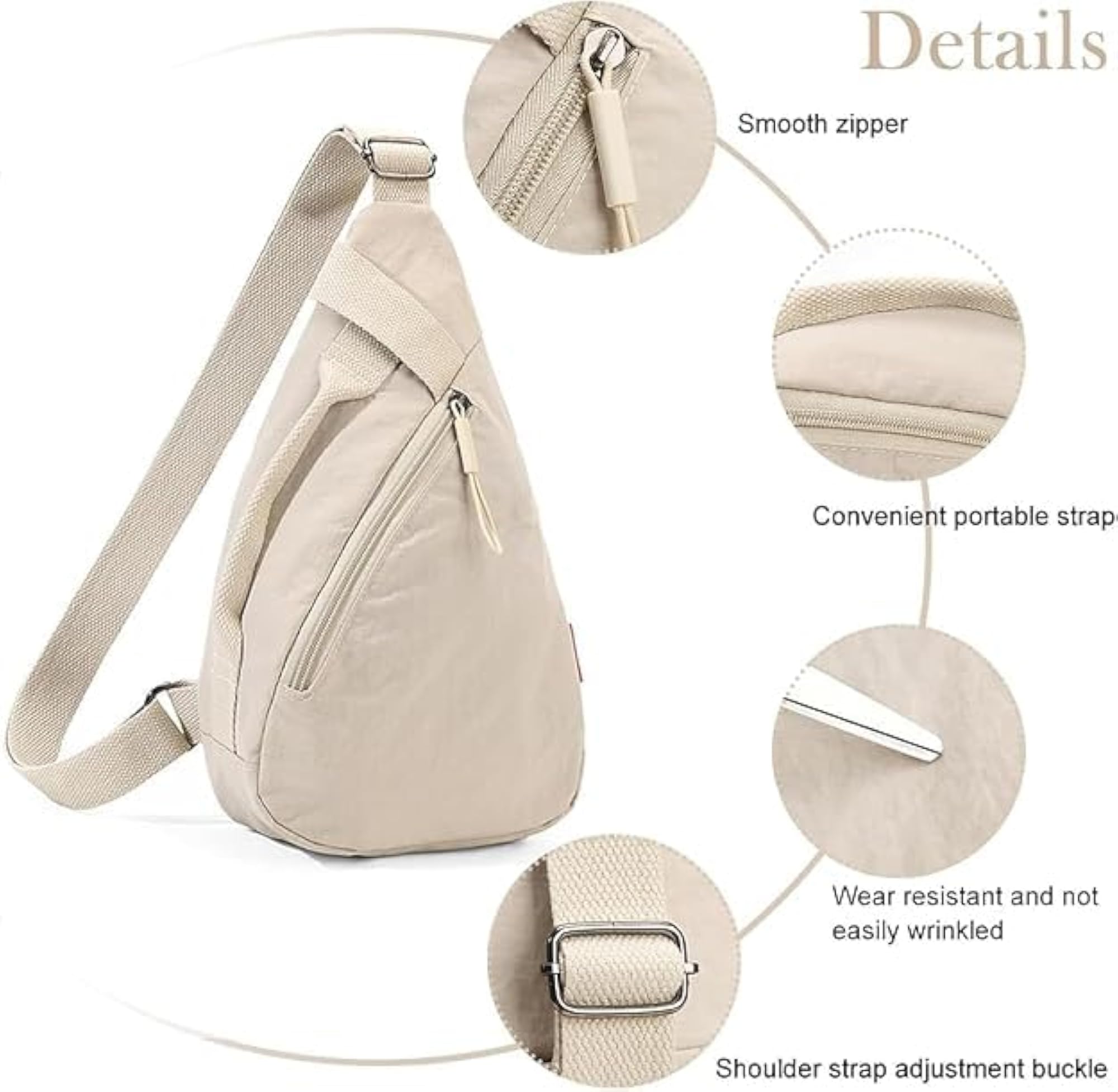 Casual Sling Bag, Unisex Lightweight Crossbody Bag