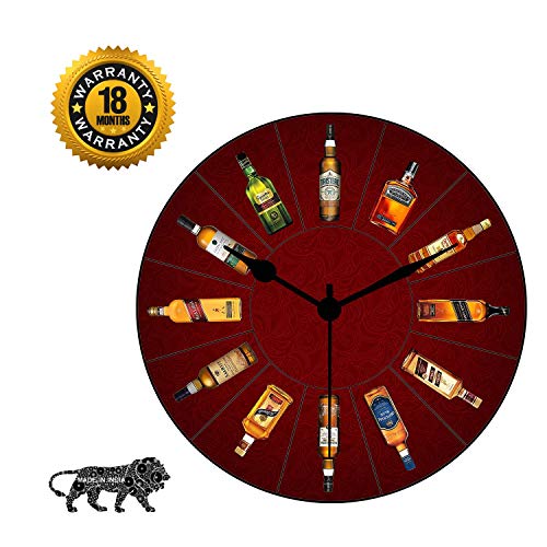 Image of Kartik Print Designer Wooden Digital Wall Clock With Glass (11X11 Inches)