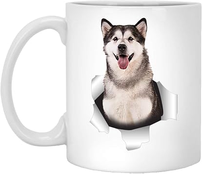Funny Alaskan Malamute Grey Gifts For Dog Moms And Dads Gift Christmas 2026 Gifts White Coffee Mug White 11oz