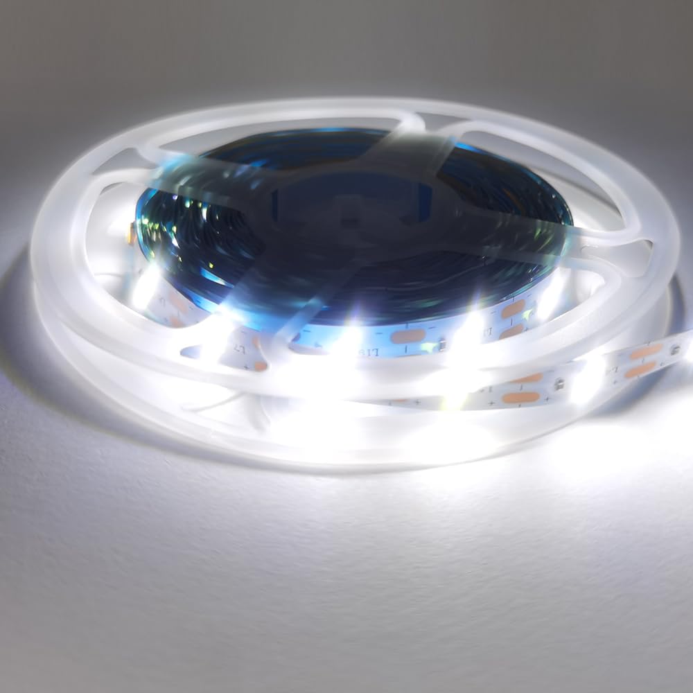 Vrabocry USB LED-Streifen 5m – 300 LEDs, Kaltweiß, SMD 3528, Mit Selbstklebender Rückseite Für TV & Dekoration