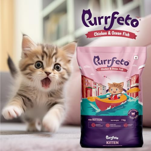 Image of Purrfeto Kitten Dry Cat Food | Chicken & Ocean Fish | 7 kg | 40% Reduction in Urinary Track Diseases |Promotes Brain & Vision Development | Enhances Immunity | Improves Digestive Health