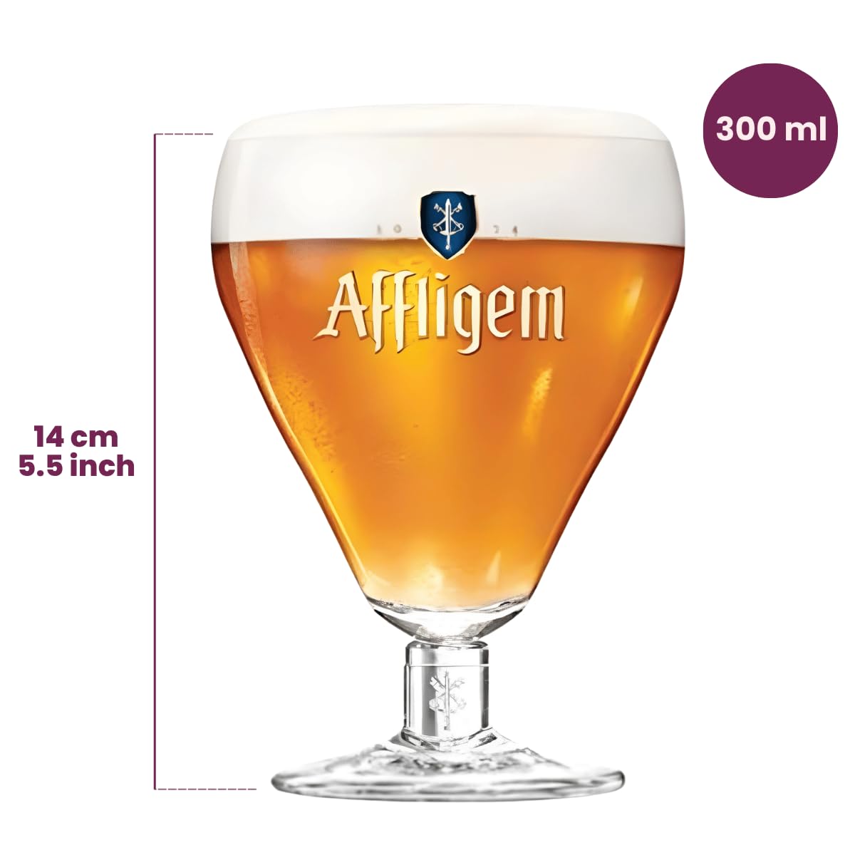 Affligem Belgian Ale - Calice da birra calice, confezione da 2