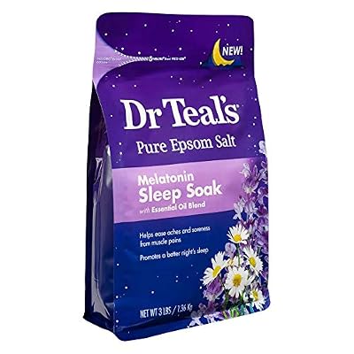Dr Teal's Salt Bath Variety Gift Set (2 Pack, 3lbs Ea.) - Relax & Relief Eucalyptus & Spearmint, Melatonin Sleep Soak - Essential Oils Blended with Pure Epsom Salt & Melatonin - Promotes Better Sleep