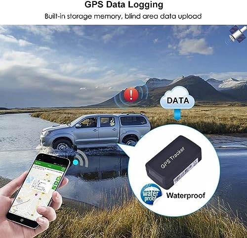 Strong Magnetic GPS Tracker,Car GPS Tracker,GPS/GSM/GPRS Tracking System with No Monthly Fee, Wireless Mini Portable Magnetic Tracker Hidden for Vehicle Anti-Theft/Teen Driving (Black)