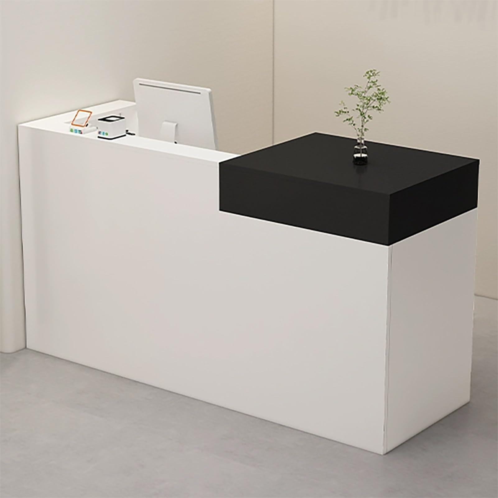Elegante scrivania moderna con cassetto chiudibile a chiave, soluzione di archiviazione per ufficio, 100 x 50 x 100 cm, per aziende e uffici domestici