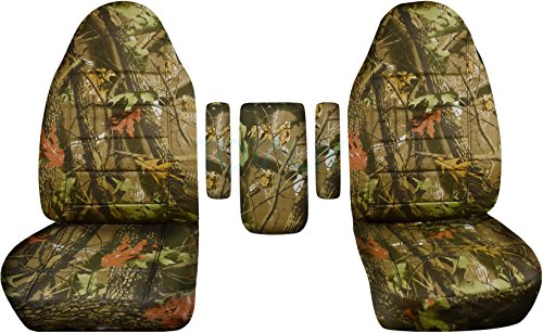 Totally Covers Compatible with 1999-2001 Ford F-150 F-250 F-350 Camo Truck Captains Chairs Seat Covers w 3 Armrest Covers (One per Seat + Center): Brown Tree Camouflage F-Series F150 F250 F350