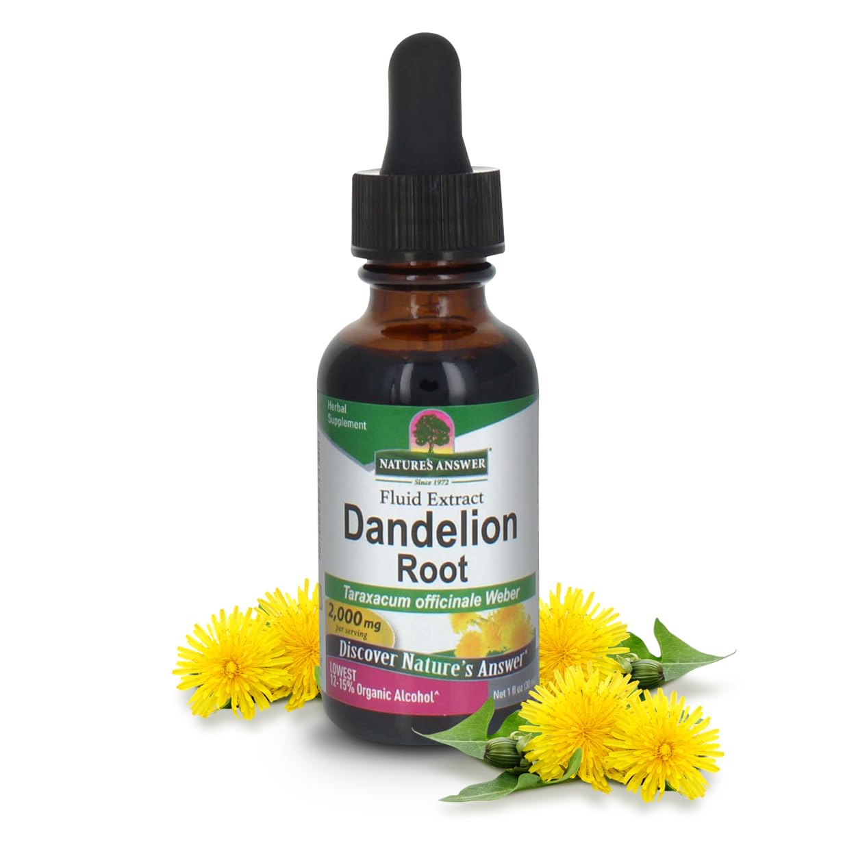 Answer Dandelion Root | Supports Healthy Liver Function | Low Organic Alcohol -Gluten-Free Kosher Certified- nonGMO 1oz