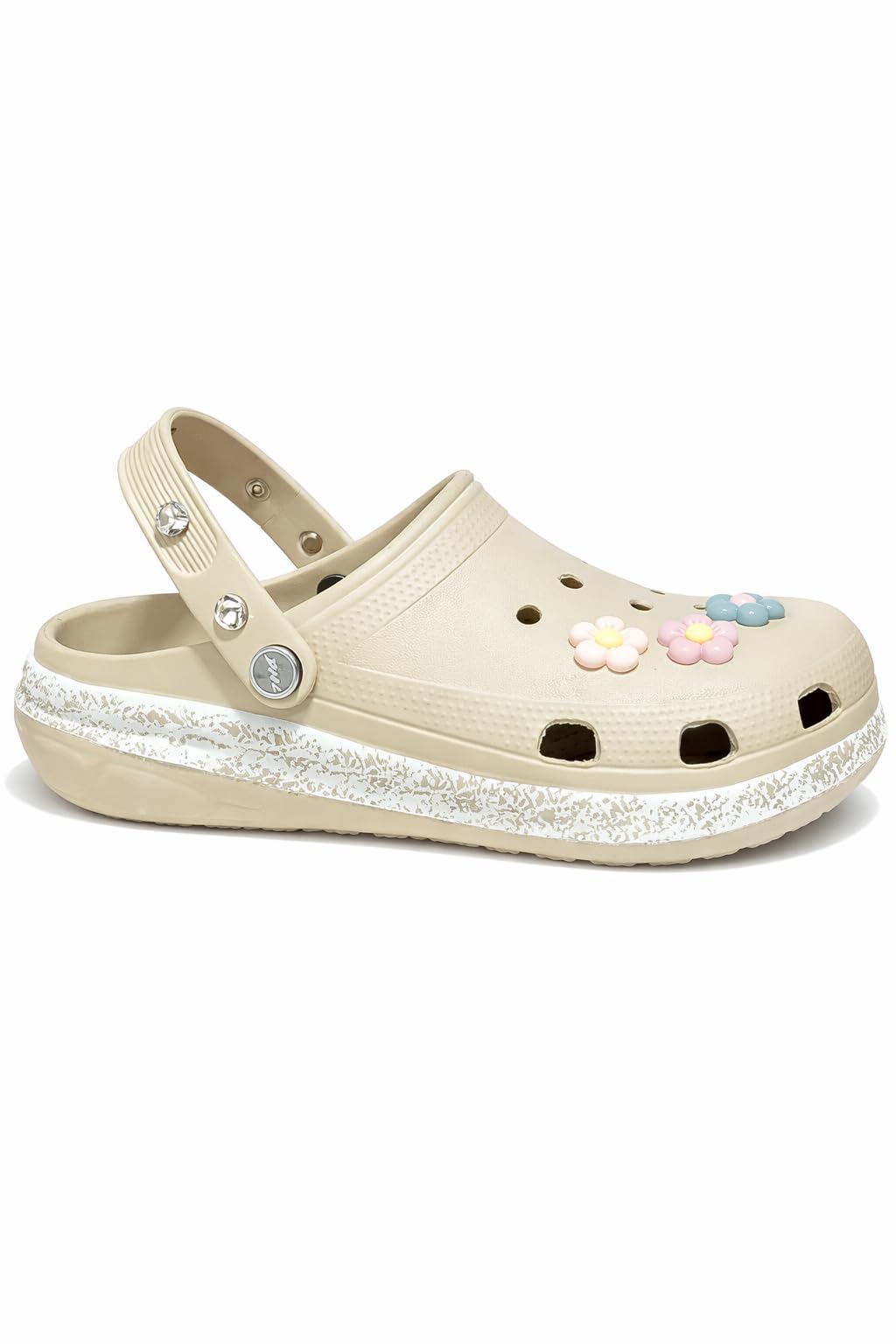 penilo Stylish Women’s Clogs with Flower Charms | Lightweight EVA Slip-On Sandals | Comfortable Anti-Slip Garden & Beach Shoes-picture-27