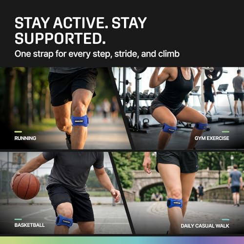Image of Modvel Knee Strap Patella Tendon Support Brace Band, One Size, 2-Pack | Adjustable patellar tendon support strap reduces pressure on the patella; works as a knee strap, patella band and brace