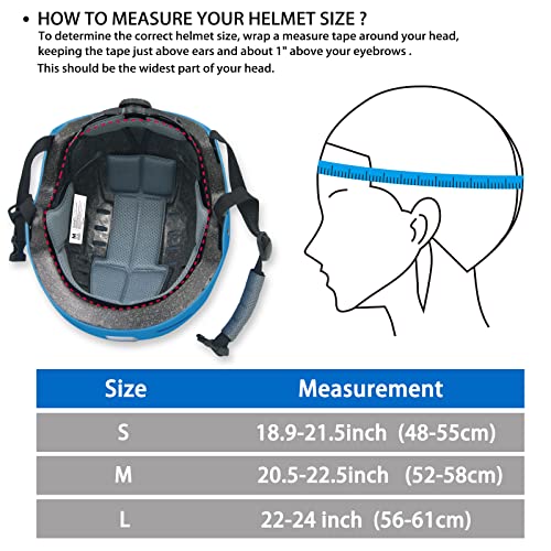 Dkoni Smart Bike Helmet With Usb Rechargeable Front & Back Led Light Adult Bicycle Helmets For Urban Commuter Cycling Scootering Skateboarding Skating(Large, Blue) #TOP5