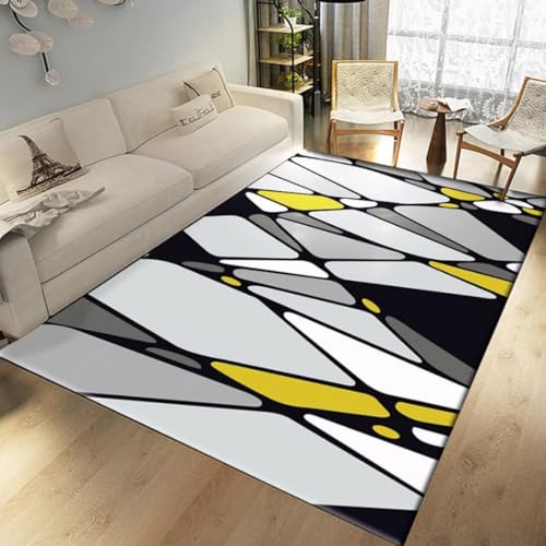 RUGMRZ Alfombra Cocina Lavable Antideslizante Geometría Simple Moderna, abstracción y decoración Decoracion Salon Negro Adornos para Modernos Alfombras Online Baratas De Juegos Niños Grandes Salon80x