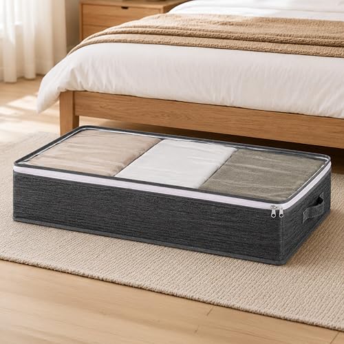 Image of Lifelong Multipupose Storage Bag for Home | Underbed Organizer for Blanket, Clothes & Comforter | Non-Woven Fabric & Transparent Window | Storage Bag for Clothes | (100 x 15 x 45) | (LLUBS01, Grey)