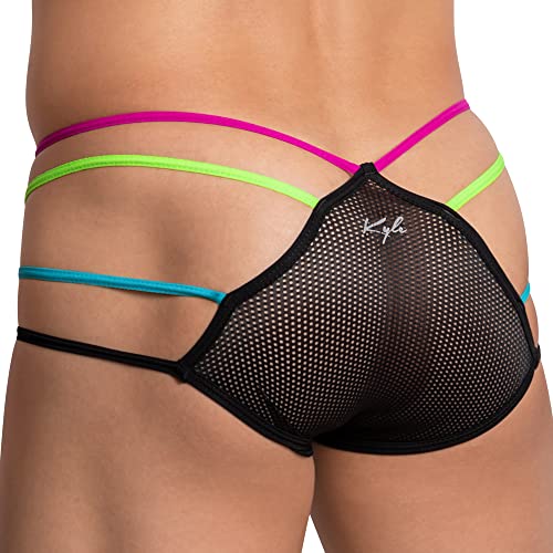 Kyle Mens Sexy Multi String Thong Mesh Design G-String See Through Jockstrap Pouch Enhancing Bikini Brief Underwear2
