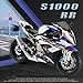 Risopen 1:9 Motorcycle Model for BMW S1000RR Metal Die-cast Motorcycle Model No Assembly Required Mini Finished Moto Gift for Adult（White）
