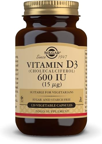 Solgar Vitamina D3 colecalciferol 15 mcg 600 UI 120 cápsulas vegetales ayuda a mantener huesos y dientes saludables apoyo inmunológico sin OMG sin disponible en Yaxa Colombia