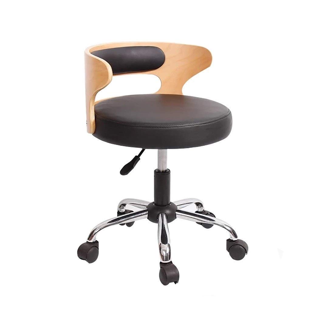 Chaise de bureau réglable hauteur 44-54cm fauteuil de bureau cuir noir pivotant MU
