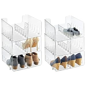 mDesign Stackable Shoe Storage Orga...